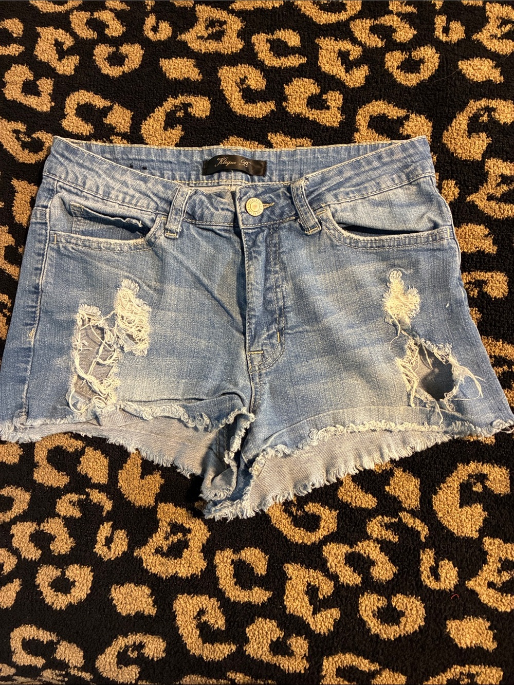 Distressed Jean shorts